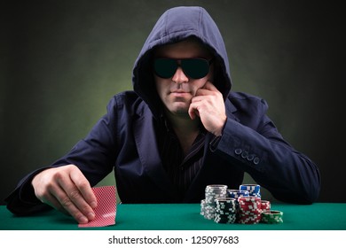 Poker Player On Black Background Stock Photo 125097683 | Shutterstock