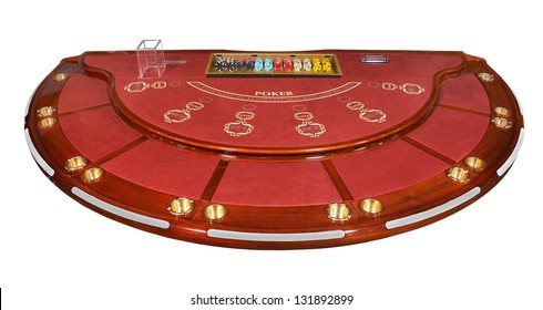 Poker table, isolated on white