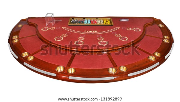 Poker Table Isolated On White Stock Photo (Edit Now) 131892899