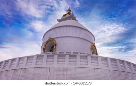 Pokhara Shanti Stupa Is A Buddhist Pagoda-style Monument On Anadu Hill Of The Former Pumdi Bhumdi Village Development Committee, In The District Of Kaski, Nepal (now A Part Of The City Of Pokhara).