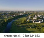 Pokrovsky monastery (Intercession convent), Suzdal, Russia. Town of Suzdal is part of Golden Ring of Russia. Landscape of Suzdal, scenery of old Russian churches in summer. Travel, tourism concept