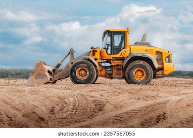 POLAND - 03 September 2023: wheel loader on site.  - Shutterstock ID 2357567055