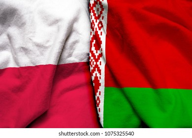 Poland And Belarus Flag Together