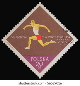 POLAND - CIRCA 1964: A Stamp Printed In Poland Showing Olympic Games In Tokio, Circa 1964