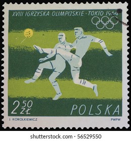 POLAND - CIRCA 1964: A Stamp Printed In Poland Showing Olympic Games In Tokio, Circa 1964