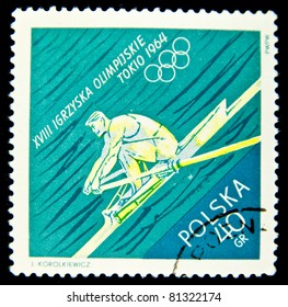 POLAND - CIRCA 1964: A Stamp Printed In Poland Showing Olympic Games In Tokio, Circa 1964