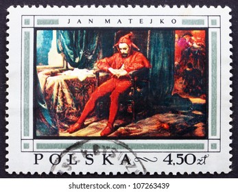 POLAND - CIRCA 1968: A Stamp Printed In The Poland Shows Jester, Painting By Jan Matejko, Circa 1968