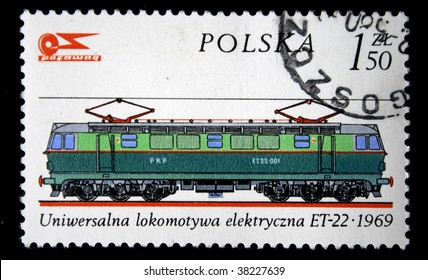 POLAND - CIRCA 1980s: A stamp printed in the Poland shows Electrical locomotive, circa 1980s