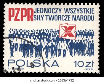 POLAND - CIRCA 1986: A Stamp Printed In Poland Shows 10th Meeting Of The Polish United Workers' Party, Circa 1986