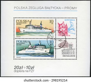 POLAND - CIRCA 1986: A stamp printed in Poland shows Ferryboats Wilanow and Wawel, circa 1986