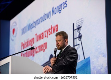 Poland, Katowice 27 Septemeber 2019: Minister of Health Lukasz Szumowski at the inauguration of the 23rd International Congress of the Polish Society of Cardiology