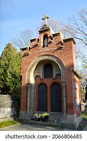 KRAKÓW, POLAND - October 30, 2021. Autumn, Just Before All Saints (All Saints' Day), At The Rakowicki Cemetery (established In 1803) - One Of The Oldest Christian Necropolises In Europe.