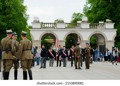 Poland, Warsaw May 8, 2022. Celebrations Of The End Of The Second World War At The Tomb Of The Unknown Soldier And Piłsudski Square.