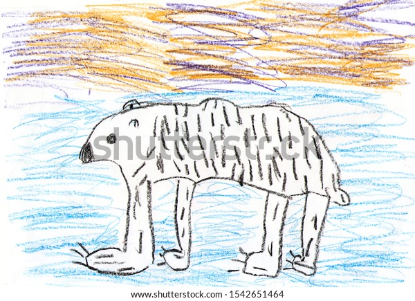 polar bear drawing for kids