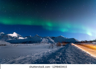 The polar lights in Norway. Tromso - Shutterstock ID 1298403415