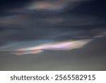 Polar stratospheric cloud, also known as nacreous clouds from nacre, or mother of pearl, due to its iridescence). Photographed in the subarctic parts of Sweden.