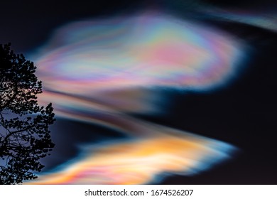 Polar stratospheric cloud at sunset. Colourful clouds. - Powered by Shutterstock