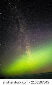 The Polarlights In Antarctica At A Research Station