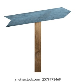 Pole with light blue arrow-shaped pointer isolated on white