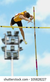 Pole Vault Over The Bar