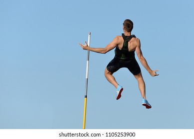 Pole Vault. Player Against The Sky.