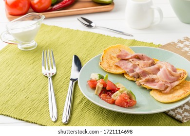 Polenta Fritters With Guacamole, Healthy Lunch