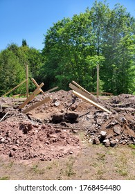 Poles In Holes For Pole Barn.