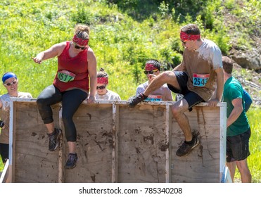 Poley Mountain, New Brunswick, Canada - June 10, 2017: Participating In The Annual Fundraiser 