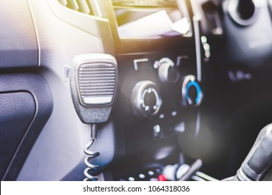 Police Car Interior With CB Radio 