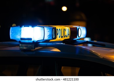 Police car lights, Policja, Poland - Shutterstock ID 481221100