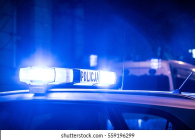 Police car lights, Policja, Poland - Shutterstock ID 559196299