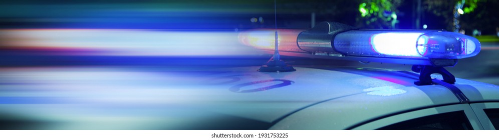 Police Car At Night Light