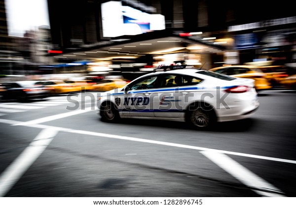 police car in a\
rush