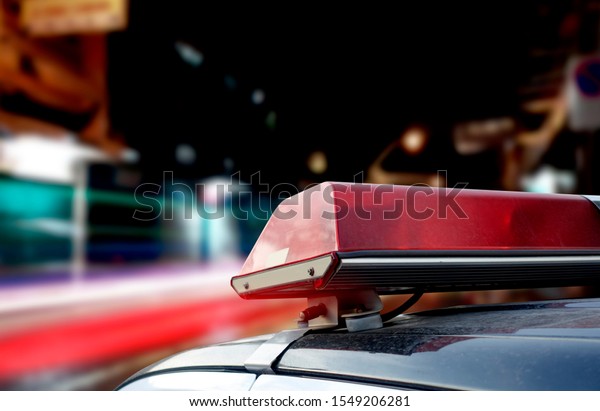 police car siren light\
background.