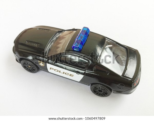 black toy police car