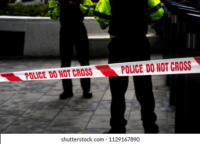 Police Cordon Tape In London, England