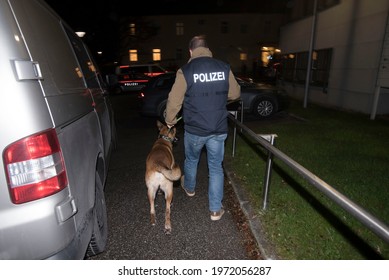 A Police Dog Handler With His Special Trained Police Dog