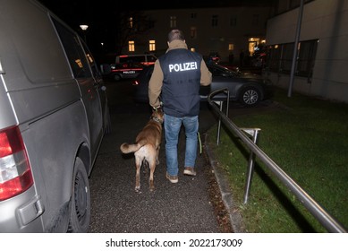 A Police Dog Handler With His Special Trained Police Dog