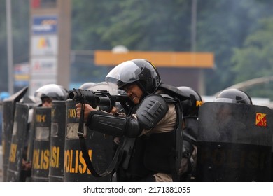 Police Fired Tear Gas At Protesters In Jakarta On October 8, 2020.