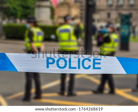Police In Glasgow During An Incident Near George Square