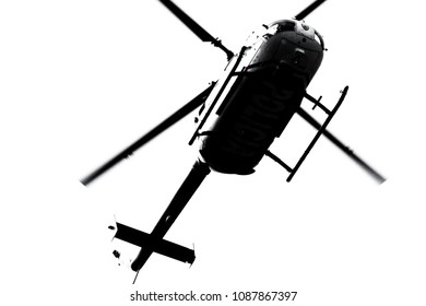 Police Helicopter In Caracas Sky