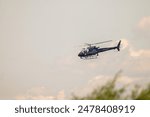 Police Helicopter Flying in the Air