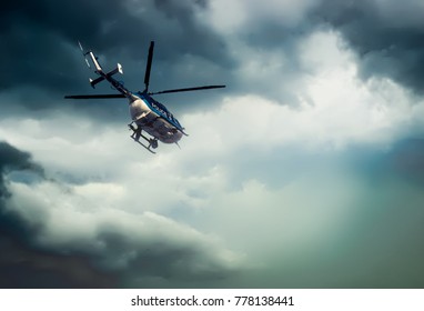 Police helicopter on patrol
