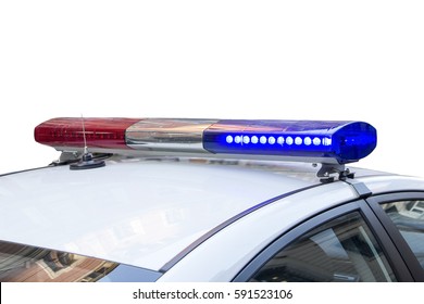 Police Light And Siren On The Car Isolated