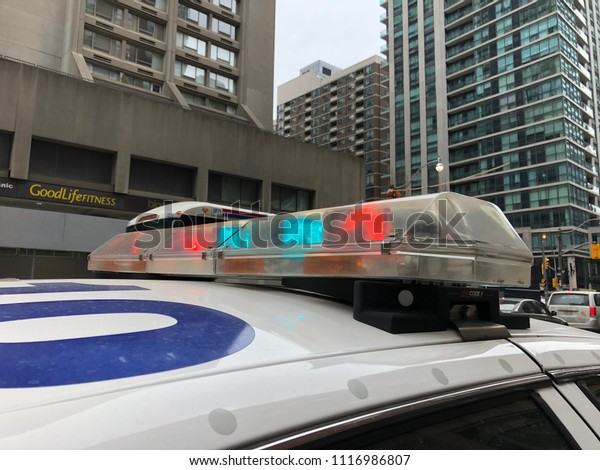 POLICE LIGHTS, EMERGENCY ON STREET - TORONTO, CANADA\
- May 2, 2018