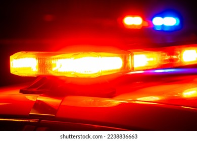 Police lights flashing close up - Shutterstock ID 2238836663