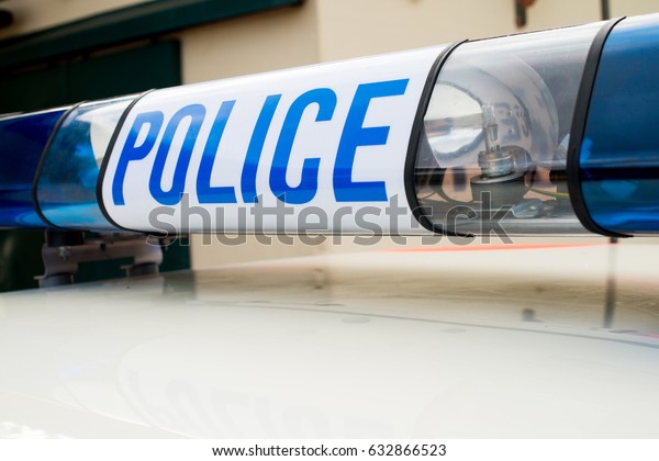Police Lights On Patrol
Car