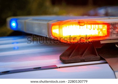 Police lights red and blue generic crime scene
