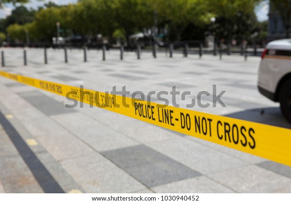 Police line tape,\
Washington DC, USA
