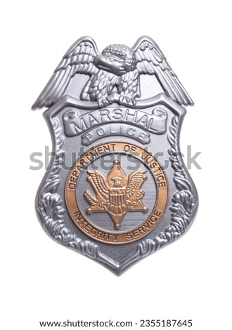 Police Marshal U.S badge isolated on white background